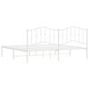 vidaXL Estrutura de cama com cabeceira 193x203 cm metal branco