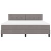 vidaXL Cama Box com colch&atilde;o Cinzento-acastanhado 180 x 200 cm tecido