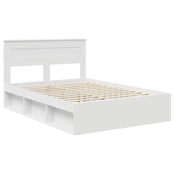 vidaXL Estrutura da Cama com cabeceira Branco 140 x 200 cm