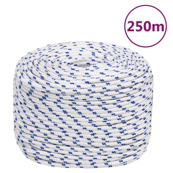 vidaXL Corda de barco 6 mm 250 m polipropileno branco