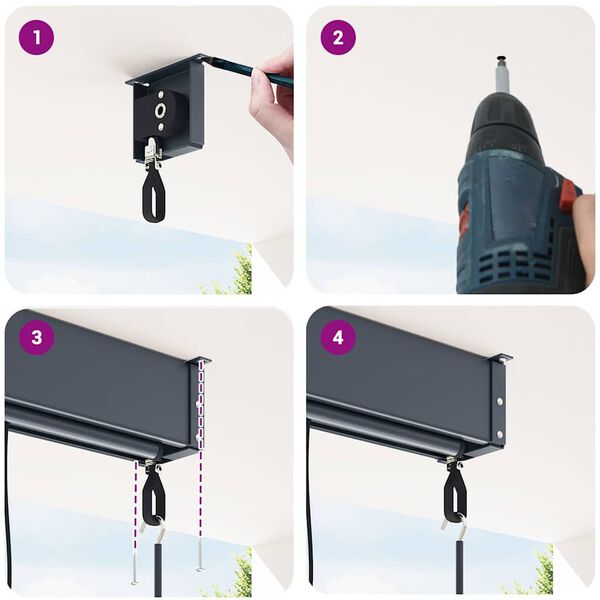 vidaXL Estore de rolo para exterior 160x250 cm azul e branco