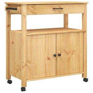 vidaXL Carrinho de cozinha MONZA 84x40x88,5 cm madeira de pinho maci&ccedil;a castanho-mel