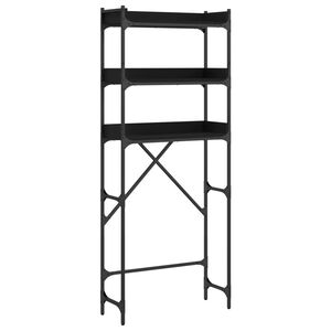 vidaXL Estante p/ m&aacute;quina de lavar 67x25x163 cm deriv. madeira preto