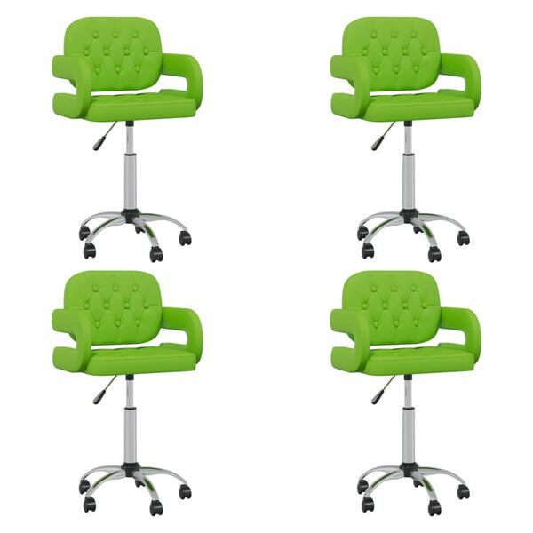 vidaXL Cadeiras de jantar girat&oacute;rias 4 pcs couro artificial verde