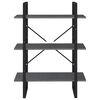 vidaXL Estante com 3 prateleiras 80x30x105 cm pinho maciço cinzento