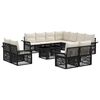vidaXL Conjunto de Sof&aacute; de Jardim 12 unid. Preto e Branco Creme