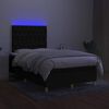 vidaXL Cama box spring c/ colch&atilde;o e LED 120x190 cm tecido preto