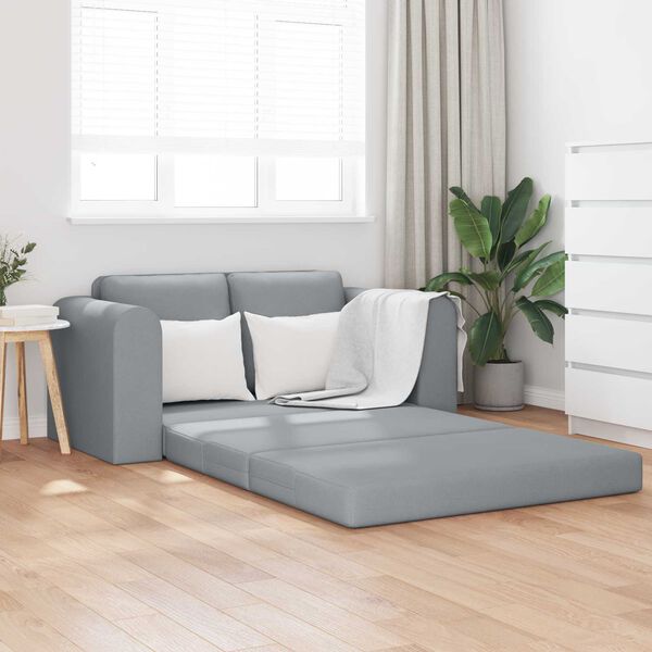 vidaXL Sof&aacute;-Cama 60cm Cinzento-claro tecido