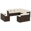 vidaXL 11 pcs conjunto sof&aacute;s de jardim c/ almofad&otilde;es vime PE castanho