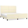 vidaXL Estrutura de cama c/ cabeceira couro artificial 180x200cm creme