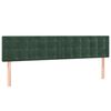 vidaXL Cama box spring c/ colch&atilde;o/LED 200x200 cm veludo verde-escuro