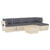 vidaXL 6 pcs conjunto lounge de paletes + almofad&otilde;es madeira de abeto