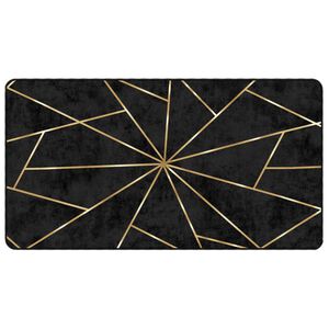 vidaXL Tapete lav&aacute;vel antiderrapante 80x150 cm preto e dourado