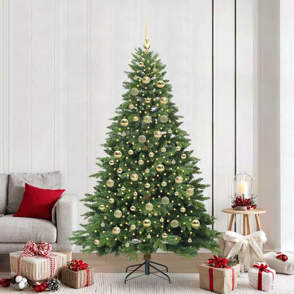 vidaXL &Aacute;rvore de Natal Artificial com 300 LEDs Verde 210 cm PE e PVC