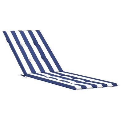 vidaXL Almofadão cadeira de terraço tecido oxford riscas azul/branco