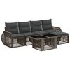 vidaXL Conjunto de Sof&aacute; de Jardim 6 unid. Cinza e Cinza Escuro vime PE