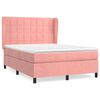 vidaXL Cama com molas/colch&atilde;o 140x190 cm veludo rosa