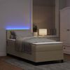 vidaXL Cama Box Spring LED Cinza Claro e Branco 100 x 200 cm