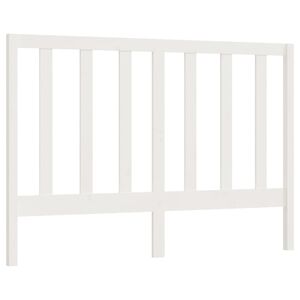 vidaXL Cabeceira de cama 126x4x100 cm pinho maci&ccedil;o branco