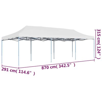 vidaXL Tenda para festas pop-up dobrável 3x9 m branco