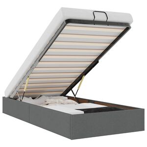 vidaXL Estrutura de cama otomana sem colch&atilde;o 90x200 cm cinzento escuro