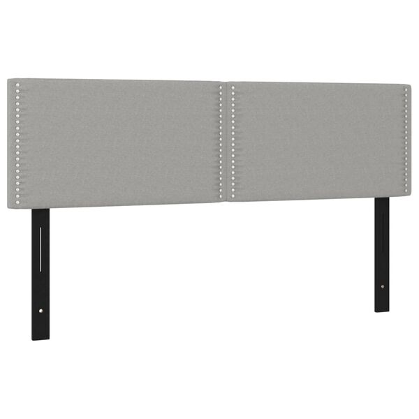 vidaXL Cabeceira de cama 2 pcs tecido 72x5x78/88 cm cinzento-claro