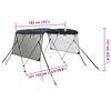 vidaXL Toldo 3 arcos Bimini paredes malha laterais 183x(137-152)x137cm