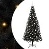 vidaXL &Aacute;rvore de Natal com 300 LEDs com suporte Preto 210 cm PVC