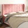 vidaXL Cabeceira cama c/ abas veludo 183x23x118/128 cm rosa