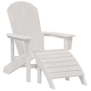 vidaXL Cadeira Adirondack Branco HDPE