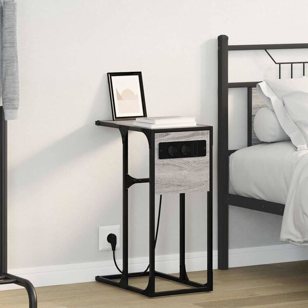 vidaXL Arm&aacute;rio de Cabeceira Cinza Sonoma 41,5 x 26 x 60,5 cm