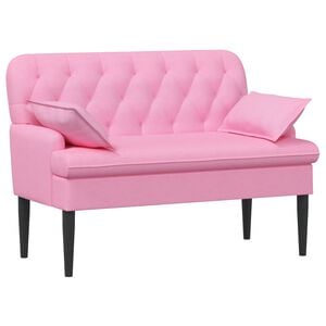 vidaXL Sof&aacute; de dois lugares com bot&atilde;o acolchoado Rosa 111 x 68 x 80 cm