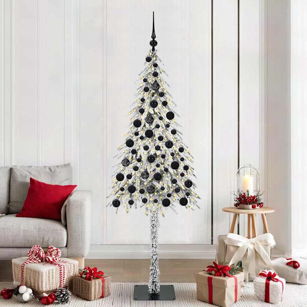 vidaXL &Aacute;rvore de Natal com 300 LEDs com suporte Branco 180 cm PE e A&ccedil;o