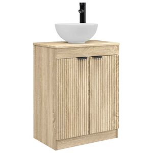 vidaXL Gabinete de banheiro com pia Carvalho Sonoma 54 x 35 x 83 cm