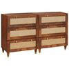 vidaXL Conjunto de Buffets 2 unid. 60 x 33,5 x 75 cm Castanho
