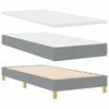vidaXL Cama Box com colch&atilde;o Cinzento-claro 190 x 90 cm Poli&eacute;ster