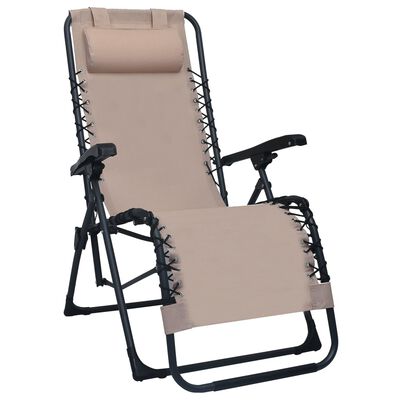 vidaXL Cadeiras de pátio dobráveis 2 pcs textilene cinza-acastanhado