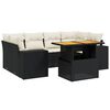 vidaXL 7 pcs conjunto de sof&aacute;s p/ jardim c/ almofad&otilde;es vime PE preto