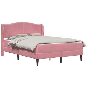 vidaXL Estrutura da Cama com cabeceira Rosa 140 x 200 cm Veludo