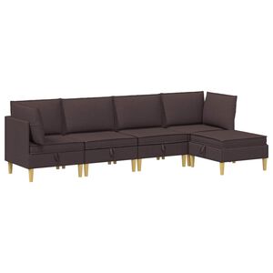 vidaXL Conjunto de sof&aacute; modular com armazenamento 5 unid. Tecido