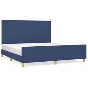 vidaXL Estrutura de cama sem colch&atilde;o 160x200 cm tecido azul