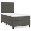 vidaXL Cama com molas/colch&atilde;o 80x200 cm veludo cinza-escuro