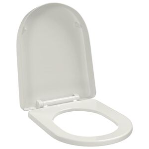 vidaXL Tampo de sanita com fecho suave quadrada branco
