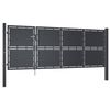 vidaXL Port&atilde;o de jardim em a&ccedil;o 350 x 125 cm antracite