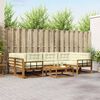 vidaXL Conjunto de Sof&aacute;s para Exterior 7 pcs Natural e Creme