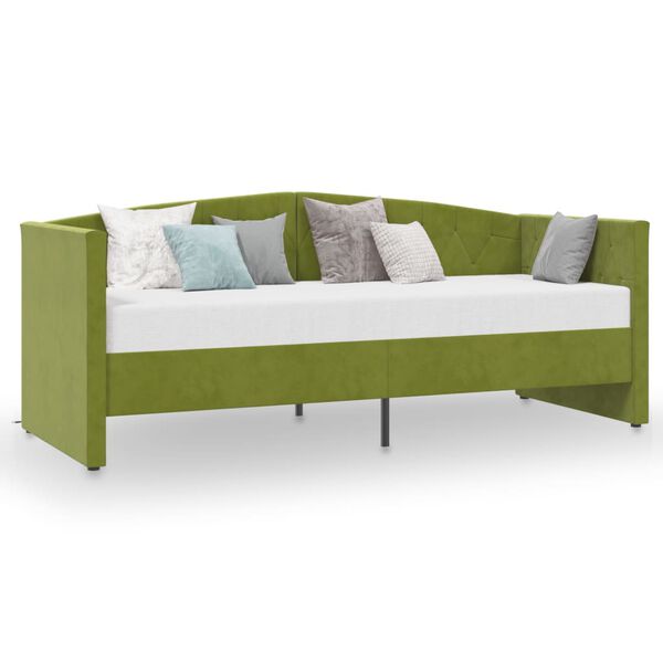 vidaXL Sof&aacute;-cama c/ colch&atilde;o e sa&iacute;da USB 90x200 cm veludo verde-claro