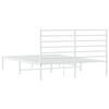 vidaXL Estrutura de cama com cabeceira 140x190 cm metal branco