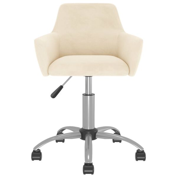 vidaXL Cadeiras de jantar girat&oacute;rias 2 pcs veludo cor creme