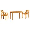 vidaXL Conjunto de Jantar para Jardim 3 unid. Castanho