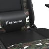 vidaXL Cadeira gaming c/ apoio pés couro artificial preto e camuflado